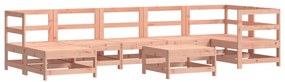 8 pcs conj. lounge jardim c/ almofadões madeira douglas maciça