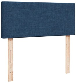 Cama boxspring com colchão 120x190 cm tecido azul