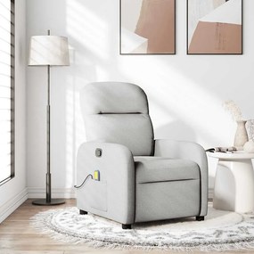 Cadeira de massagem reclinável tecido cinzento