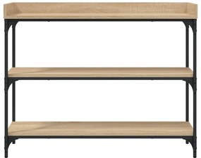 Mesa consola c/ prateleiras 100x30x80 cm carvalho sonoma
