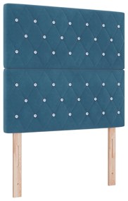 Cama Box com Colchão vidaXL Azul Escuro 100x200 cm Velvet