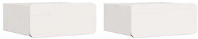 Mesa de Cabeceira Montada na Parede com gaveta 2 pcs Branco