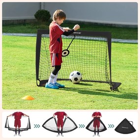 Conjunto de 2 balizas de futebol pop-up 120 x 91 x 91 cm preto