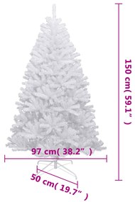 Árvore de Natal artificial articulada c/ flocos de neve 150 cm