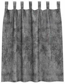 Cortinas de Veludo 2 peças com Ilhós Cinza 140x140 cm