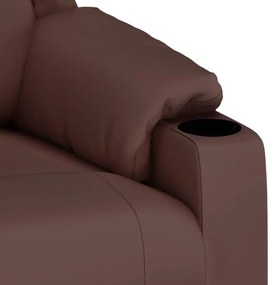 Poltrona de massagens elétrica couro artificial castanho