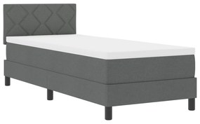 Cama Box com Colchão Cinza Escuro 80x200 cm Tecido
