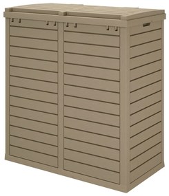 Caixote lixo exterior 78x41x86 cm polipropileno castanho-claro