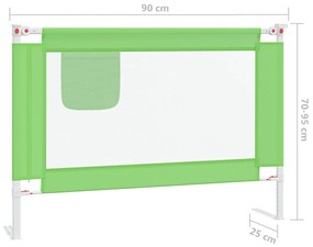 Barra de segurança p/ cama infantil tecido 90x25 cm verde