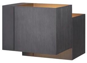 Candeeiro de Parede Moderno Cinzento Escuro 2 Luzes - Transfer Double