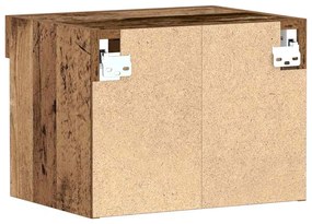 Armário de parede vidaXL com luzes LED Madeira envelhecida 40x30x30 cm