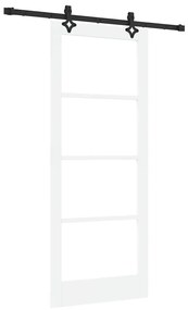 Porta Deslizante vidaXL com Conjunto de Hardware Branco 83x202 cm Made