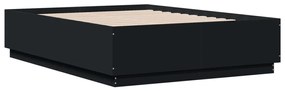 Estrutura de cama 135x190 cm derivados de madeira preto
