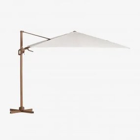 Parasol 295x295 Cm Em Tecido E Alumínio Hydra Cinza Claro - Castanho Madeira - Sklum