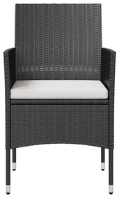 16 pcs conjunto lounge de jardim c/ almofadões vime PE preto