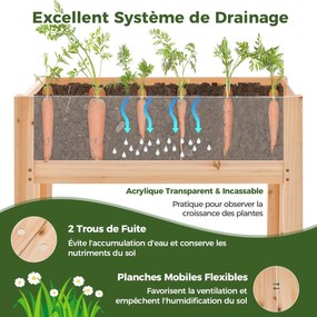 Ponte de jardim de madeira de 5 pés com grades de segurança - Natural