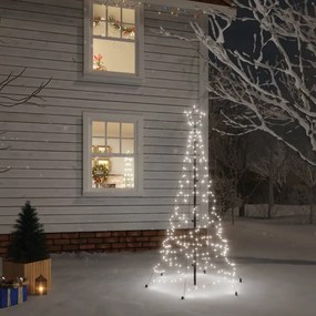 343567 vidaXL Árvore de Natal com espigão 200 luzes LED 180 cm branco frio