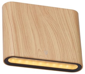 Candeeiro de Parede Exterior Escandinavo Madeira 11,5cm Incl. LED IP65 - Batt Escandinavo