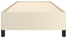 Estrutura de cama 90x190 cm couro artificial cor creme