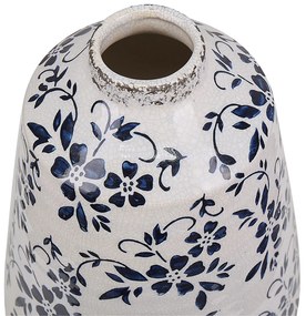 Vaso branco e azul marinho 25 cm MARONEIA Beliani