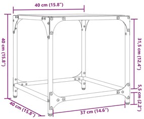 Mesas de centro c/ topo vidro transparente 2 pcs 40x40x40cm aço