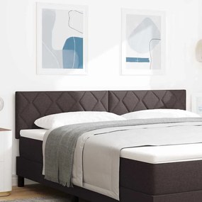 vidaXL Cabeceira LED Conjunto de 2 Marrom escuro Tecido, Madeira 180 cm