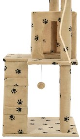 Árvore para gatos c/postes arranhadores sisal 120 cm bege