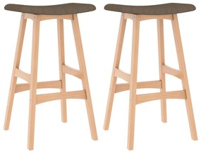 vidaXL Bancos de bar 2 pcs tecido castanho