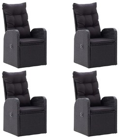 7 pcs conjunto de jantar para jardim preto