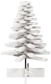 Árvore Natal decorativa 80 cm madeira de pinho maciça branco
