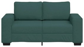 Sofá de 2 lugares 120 cm tecido verde-escuro