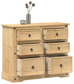 vidaXL Armário com gavetas Corona 110x43x91 cm madeira de pinho maciça