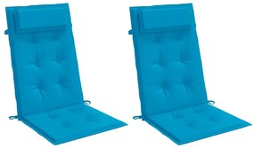 Almofadões cadeira encosto alto 2 pcs tecido oxford azul-claro