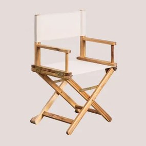 Cadeira dobrável de diretor para jardim de madeira Ridley Nude beige - Sklum