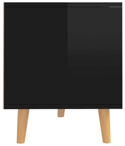 Móvel de TV 90x40x48,5 cm contraplacado preto brilhante