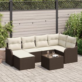 Conjunto de Sofá de Jardim vidaXL com 6 Peças e Almofadas Cinza de Vim