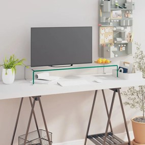 vidaXL Suporte de TV/monitores em vidro transparente 90x30x13 cm