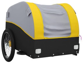 Reboque para bicicleta 45 kg ferro preto e amarelo