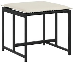 9 pcs conjunto de jantar p/ jardim c/ almofadões vime PE preto