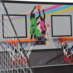 Conjunto de Cestos de Basquetebol Dobráveis e Portáteis - Cor: Preto e