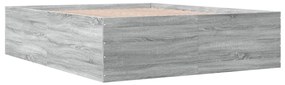 Estrutura de cama 160x200 cm derivados de madeira cinza sonoma