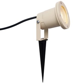 Foco de Jardim Bege GU10 50mm Ajustável IP65 Incl. Cabo e Ficha - Basic Moderno