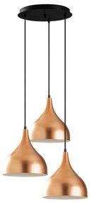 Candeeiro de Teto Saglam – Cobre/Preto – 47 x 16 cm