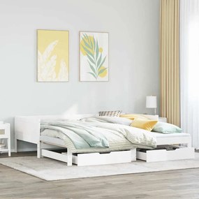 vidaXL Sofá-cama com gavetão e gavetas sem colchão 80x200 cm branco
