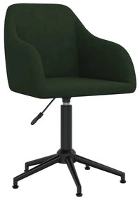 vidaXL Cadeira de escritório giratória veludo verde-escuro
