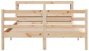 Estrutura cama c/ cabeceira 120x190 cm pinho maciço