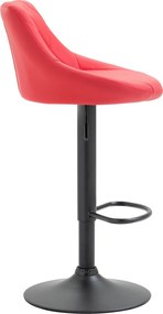 Banco de bar Lazio em couro sintético vermelho