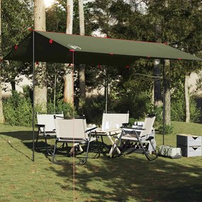 Lona de campismo 406x306 cm impermeável verde azeitona