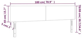 Cabeceira cama luzes LED tecido 180x5x78/88cm cinza-acastanhado