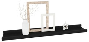 Prateleiras de parede 4 pcs 60x9x3 cm preto